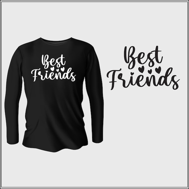 beste vrienden t-shirtontwerp met vector