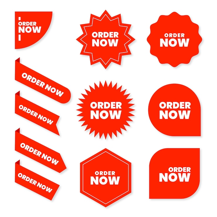Vector bestel nu - labelcollectie
