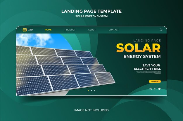 Bestemmingspagina sjabloon zonnepaneel energiesysteem