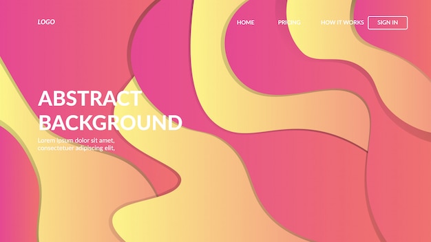 Bestemmingspagina websjabloon met dynamisch modern abstract ontwerp voor websites