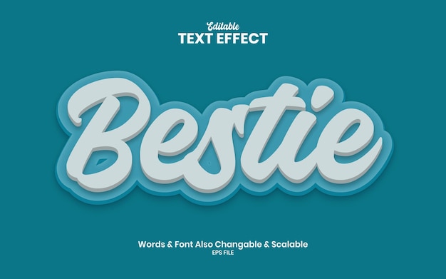 Bestie 3d редактируемый текстовый эффект