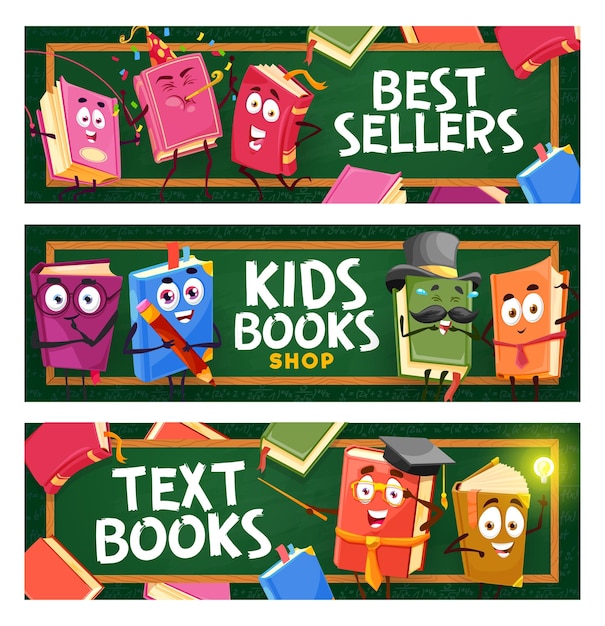Bestsellers kinderboeken en studieboeken personages