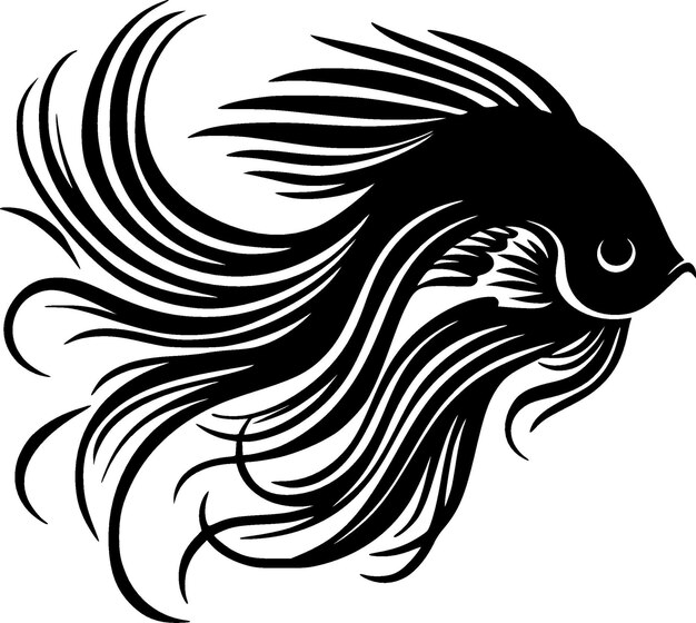 Beta Fish High Quality Vector Logo Vector illustratie ideaal voor Tshirt grafiek