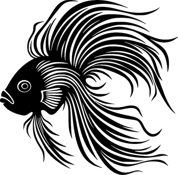 Illustrazione vettoriale di beta fish minimalist e flat logo