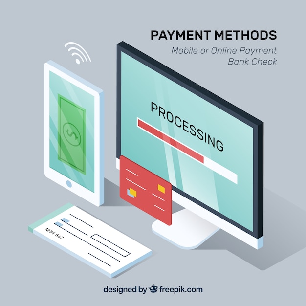 Betaalmethoden met isometrisch perspectief