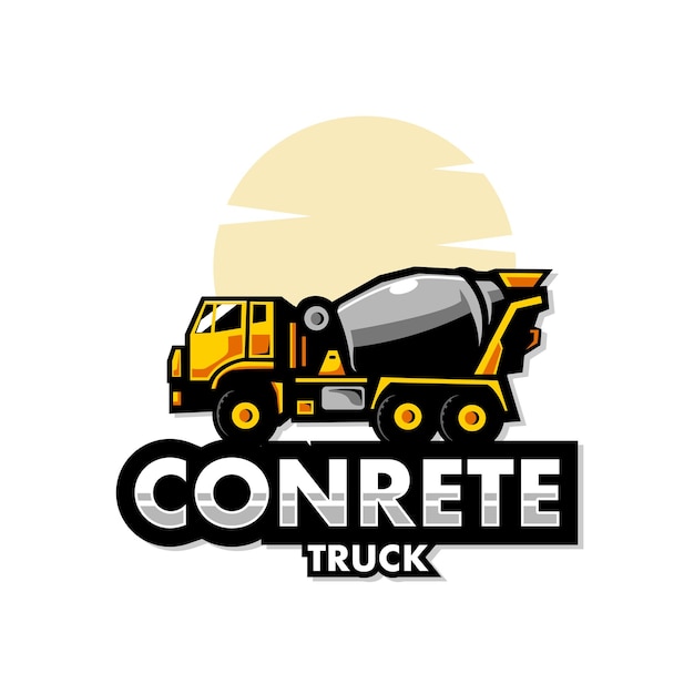 Vector betonmixer vrachtwagen logo ontwerp illustratie vector