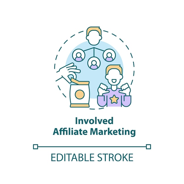 Betrokken affiliate marketing concept icoon