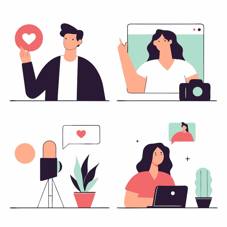 Vector betrokkenheid op sociale media