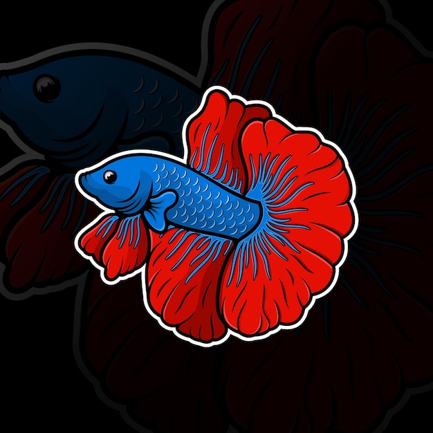 Vector betta fish halfmoon design