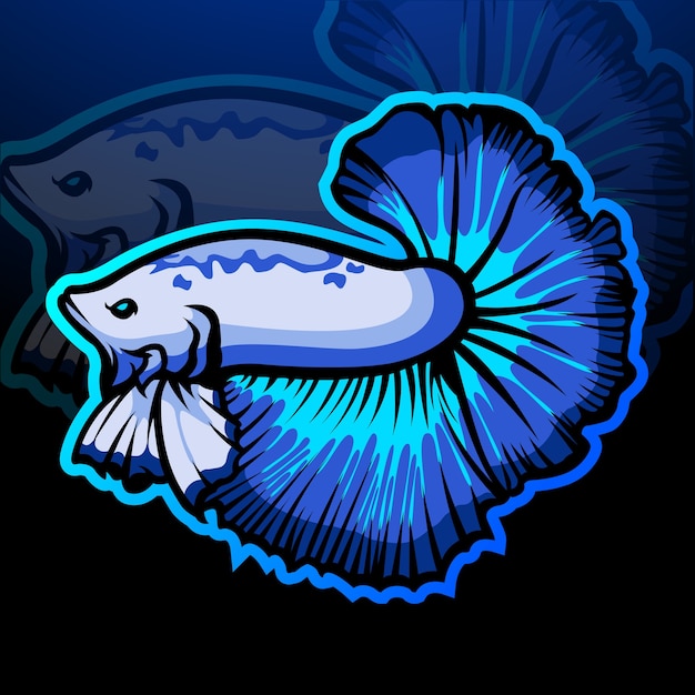 Vector betta fish mascot. esport logo