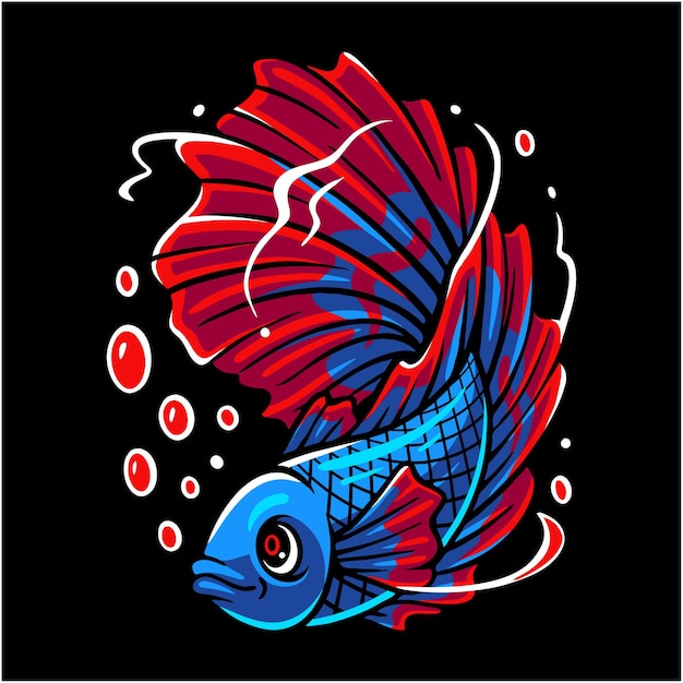 Vector betta fish mascot logo