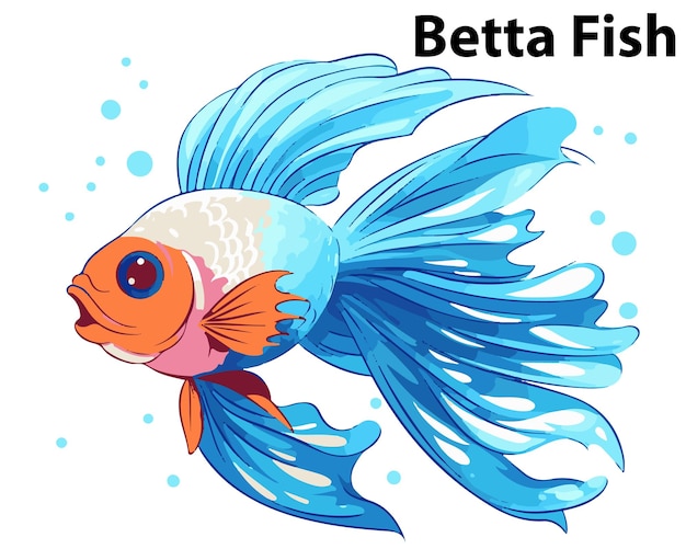 Betta Fish mascot vector illustration