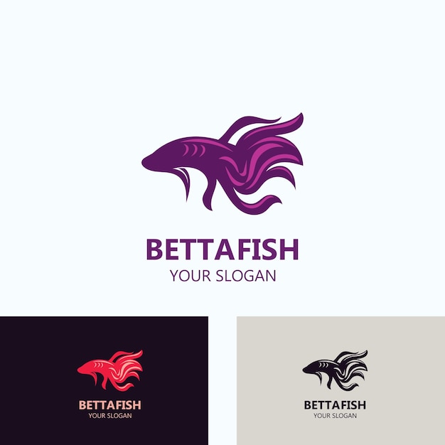 Betta の魚のモダンなロゴ スタイル デザイン ベクトル画像