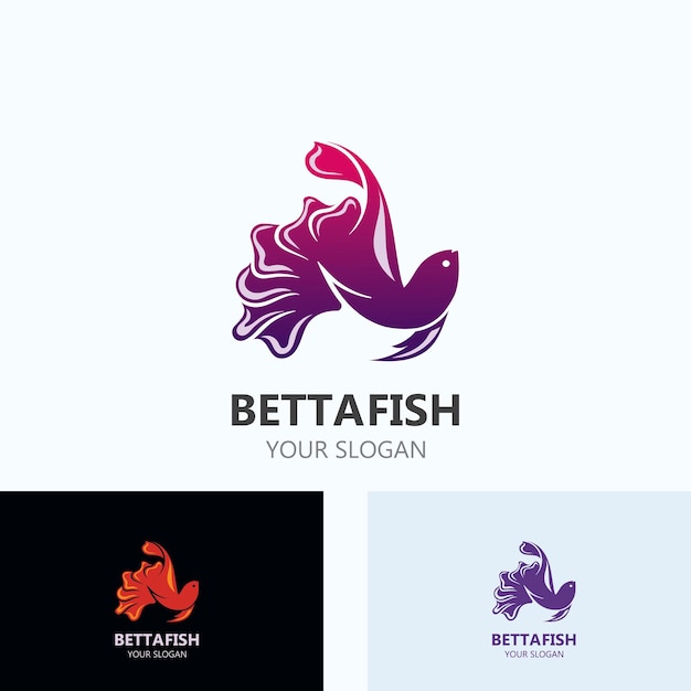 Betta fish modern logo style design vector image