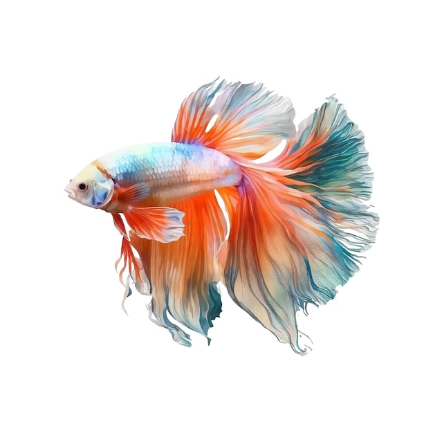 Betta fish watecolor paint