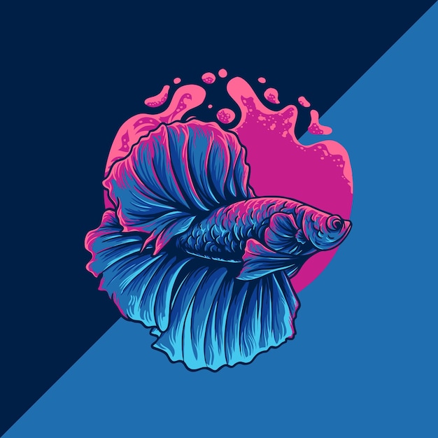 Betta vis esport mascotte logo illustratie