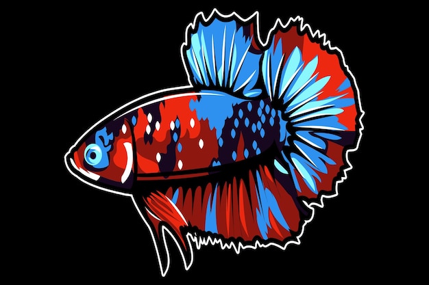 Betta Vis Kleurrijke Vectorillustratie