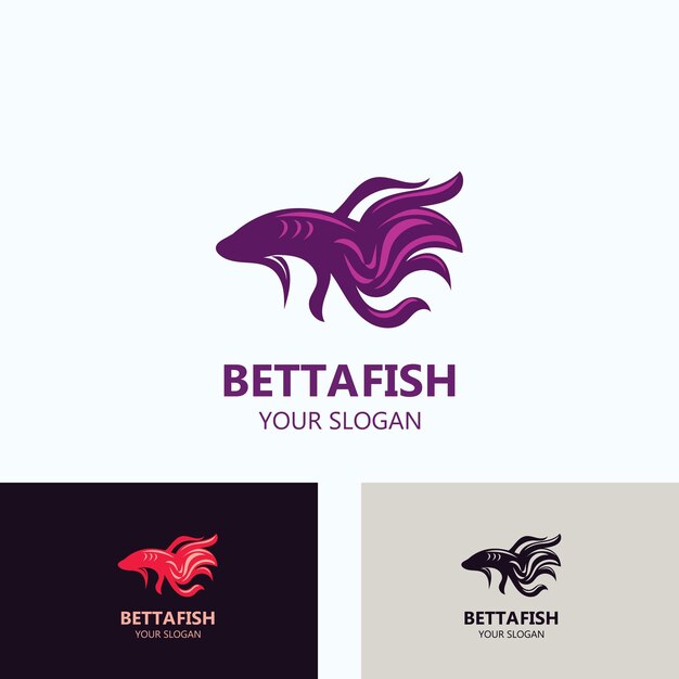 Betta vis modern logo stijl ontwerp vector afbeelding