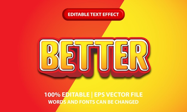 Better Editable 3D Text Effect Style