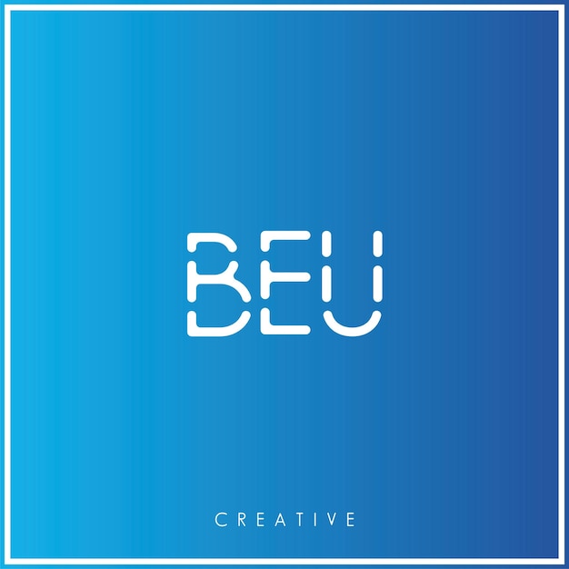 Beu creative vector latter logo design minimal latter logo premium vector illustrazione monogramma