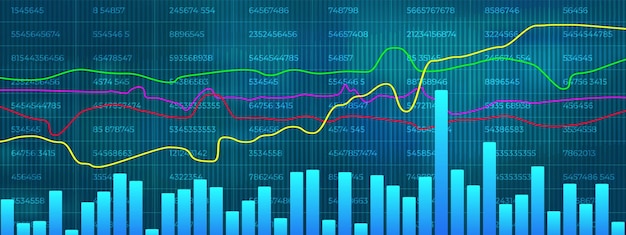 Beursgrafiek met diagrammen zakelijke en financiële concepten Abstracte technologie vector achtergrond