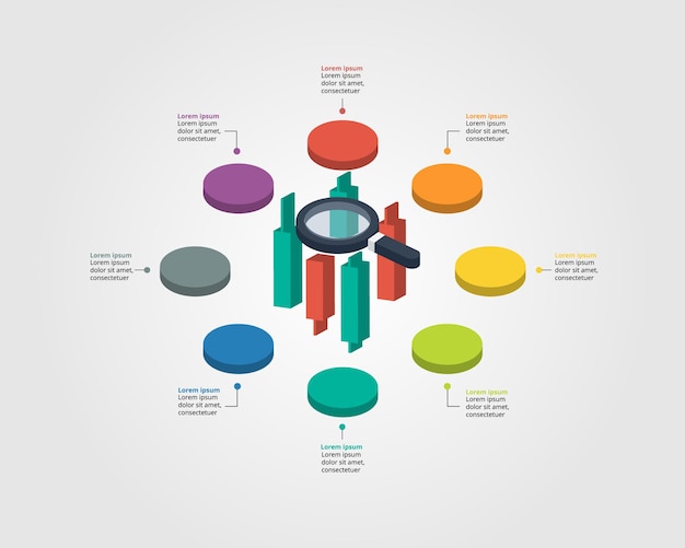 beurssjabloon voor infographic voor presentatie voor 8 elementen