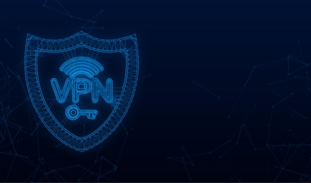 Beveiligd vpn-verbindingsconcept overzicht van virtuele privénetwerkconnectiviteit plexusstijl