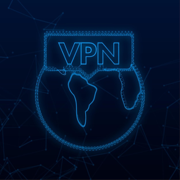 Beveiligd VPN-verbindingsconcept Plexus-stijl Overzicht van virtuele privénetwerkverbindingen