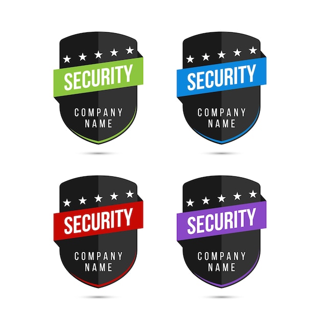 Beveiliging bedrijfslogo schild ontwerpsjabloon bedrijf opleiding certificering badge vector