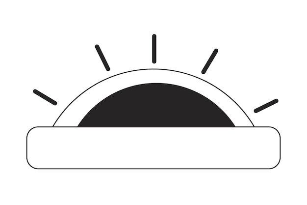 Beveiligingsalarm plat monochroom geïsoleerd vectorobject Waarschuwingslamp Knipperend licht sirene Bewerkbare zwart-wit lijnwerk tekening Eenvoudige schets plek illustratie voor web grafisch ontwerp