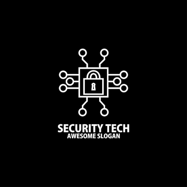 Beveiligingstechnologie logo ontwerp symboolpictogram