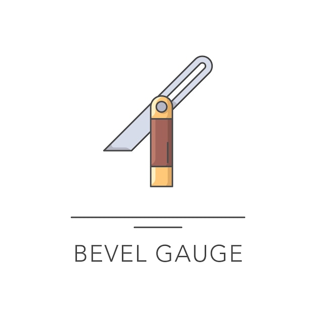 Bevel gauge overzicht kleurrijke pictogram vectorillustratie