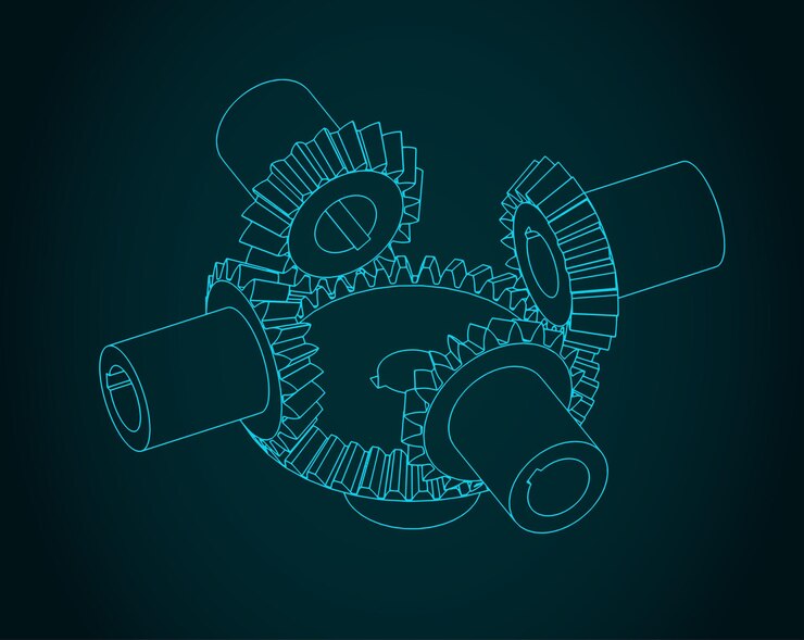 Vector bevel gear transmission drawings
