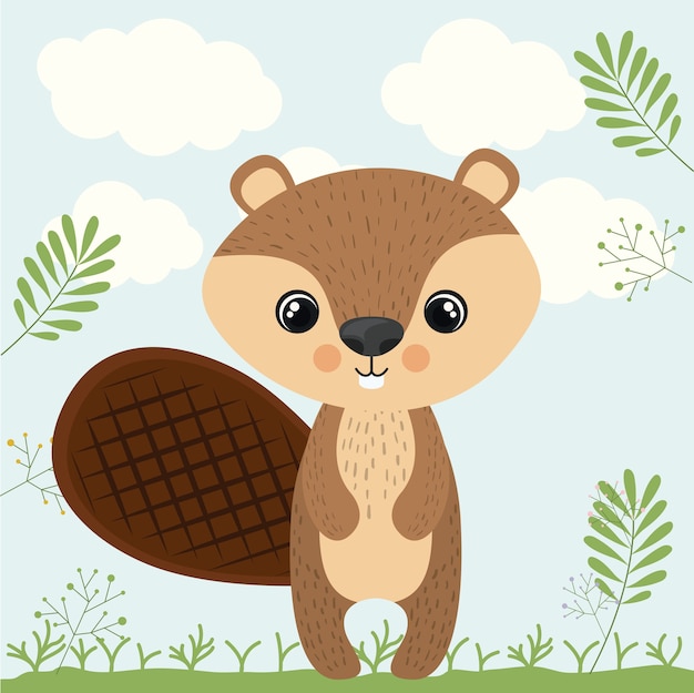 Vector bever schattig wildlife