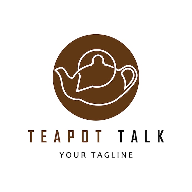 Bevanda caffè e tè teiera logo disegno vettoriale illustrazione