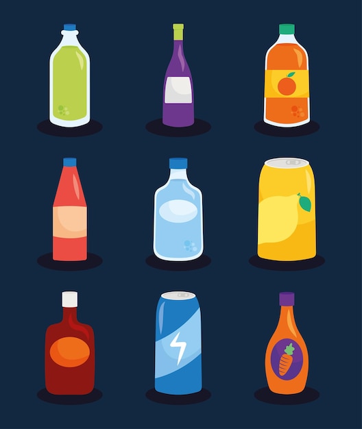 Beverages icon set