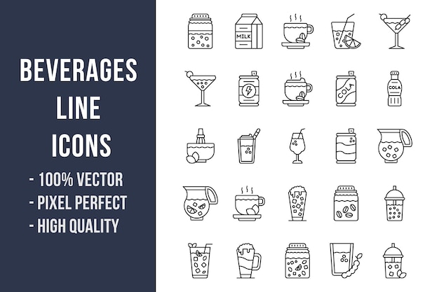 Beverages Line Icons