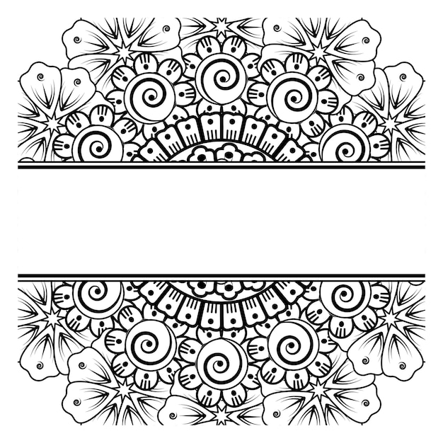 Vector bewaar de datum met mehndi-bloemdecoratie in etnisch oosters doodle-ornament