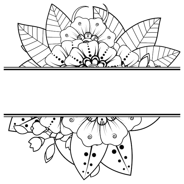 Vector bewaar de datum met mehndi-bloemdecoratie in etnisch oosters doodle-ornament