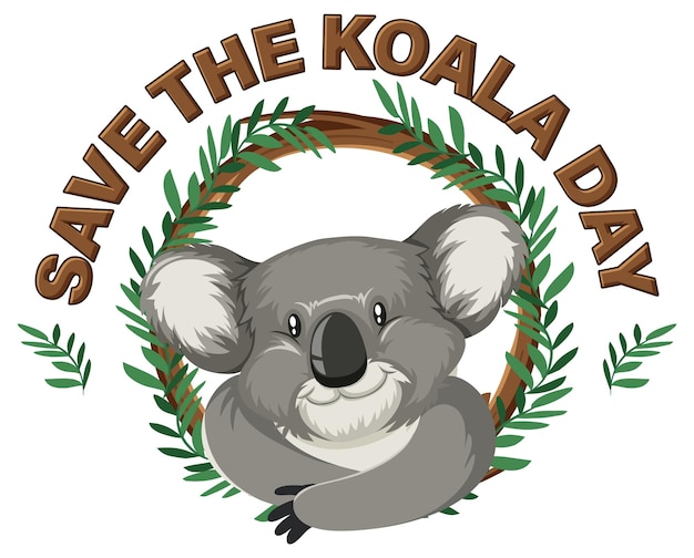 Bewaar het bannerontwerp van de koaladag