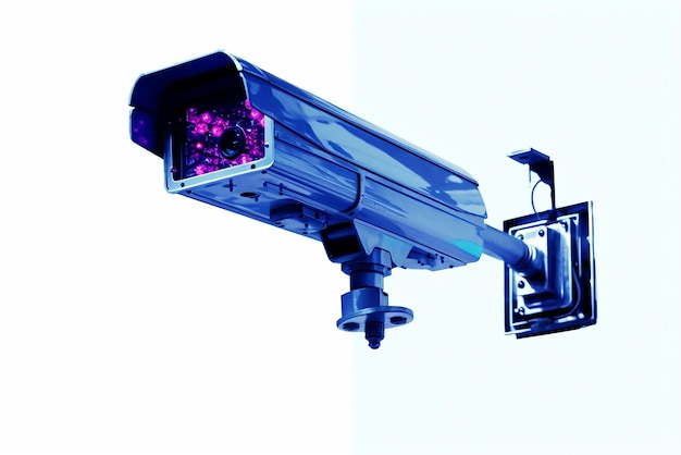 Vector bewakingscamera of cctv in voor beschermingssysteem beveiligingscamera geïsoleerd op wit