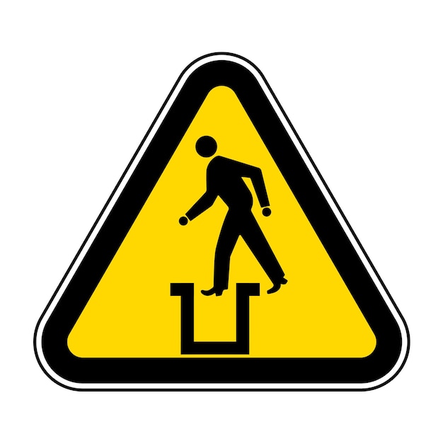 Beware Bottomless Pit Symbol Sign geïsoleerd op witte achtergrondVector illustratie EPS10