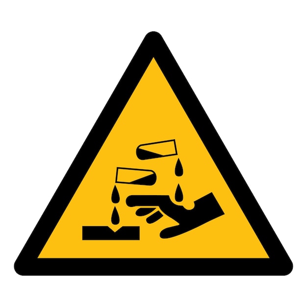 Beware Corrosive Substance Symbol Isolate On White BackgroundVector Illustration EPS10