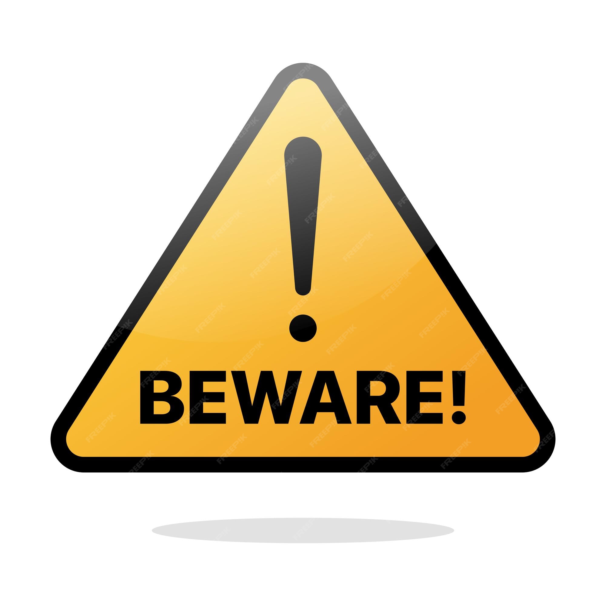Premium Vector | Beware Gradient Warning Sign