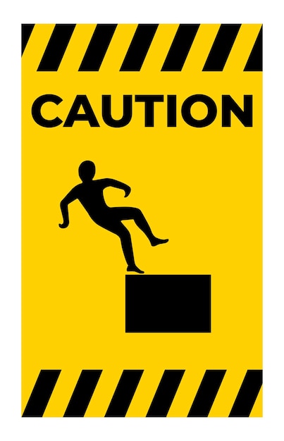 Beware High Level Drop Symbol Sign Isolate On White BackgroundVector Illustration EPS10