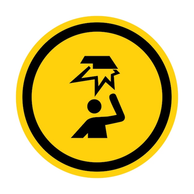 Beware Overhead Obstacles Symbool geïsoleerd op witte achtergrond Vector illustratie