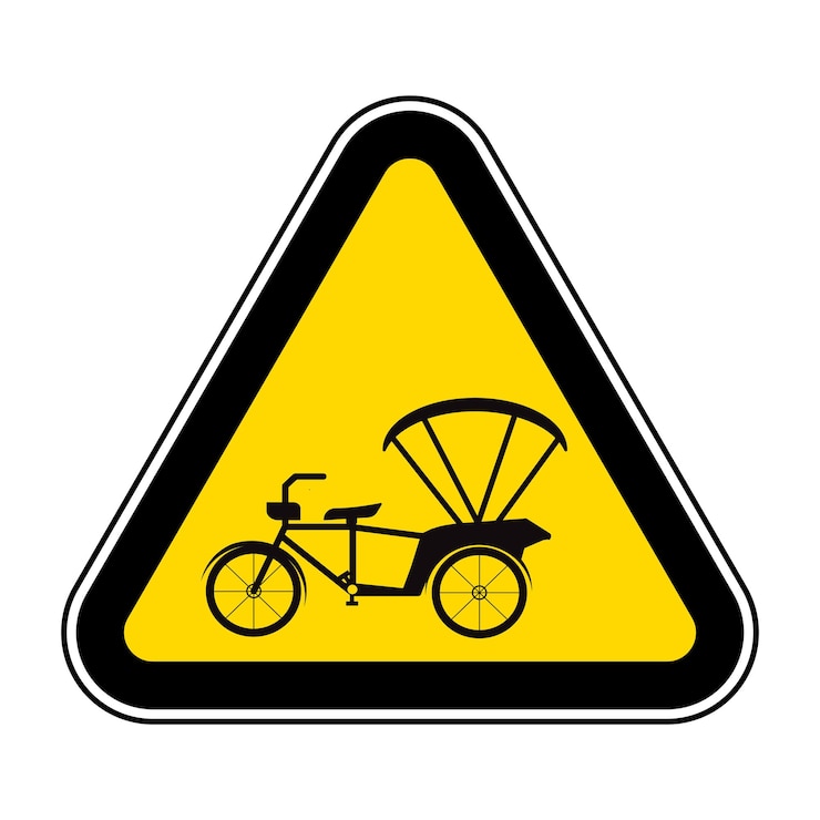 वेक्टर beware tricycle symbol sign isolate on white backgroundvector illustration eps10