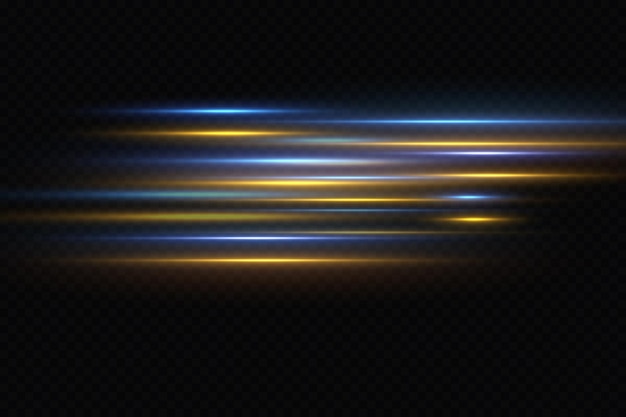 Bewegingslichteffect voor banners. Blauwe lijnen. Het effect van snelheid op een blauwe achtergrond. lijnen