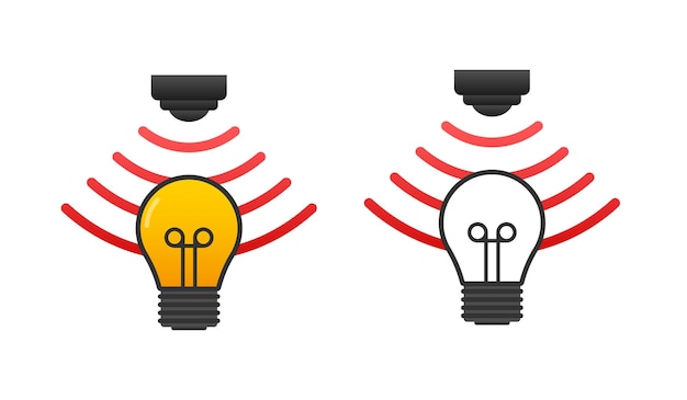 Bewegingssensor automatisch verlichtingspictogram aanraaksignaal bewegingssensor golven vectorvoorraadillustratie