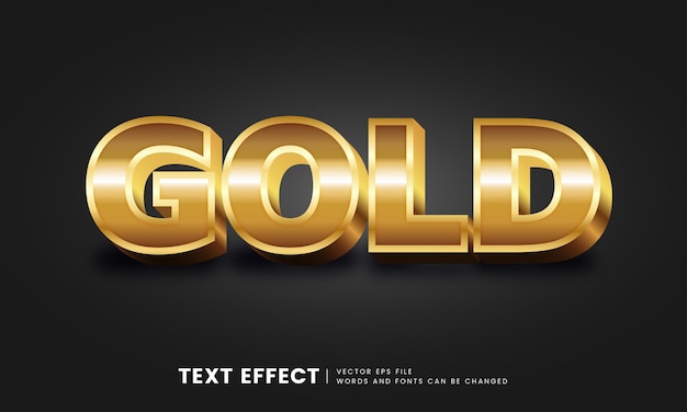 Bewerkbaar 3d gouden teksteffect. fancy gewaagde glanzende gouden lettertypestijl.